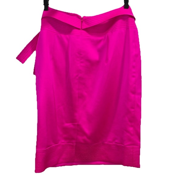 OSCAR DE LA RENTA Skirt Bright Pink Size 16 Wool Silk Belted Pencil Office NWT - Picture 9 of 15
